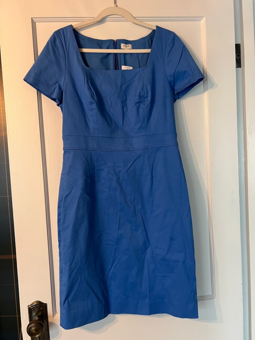 J. Crew Royal Blue Scoop-Neck Sheath Dress